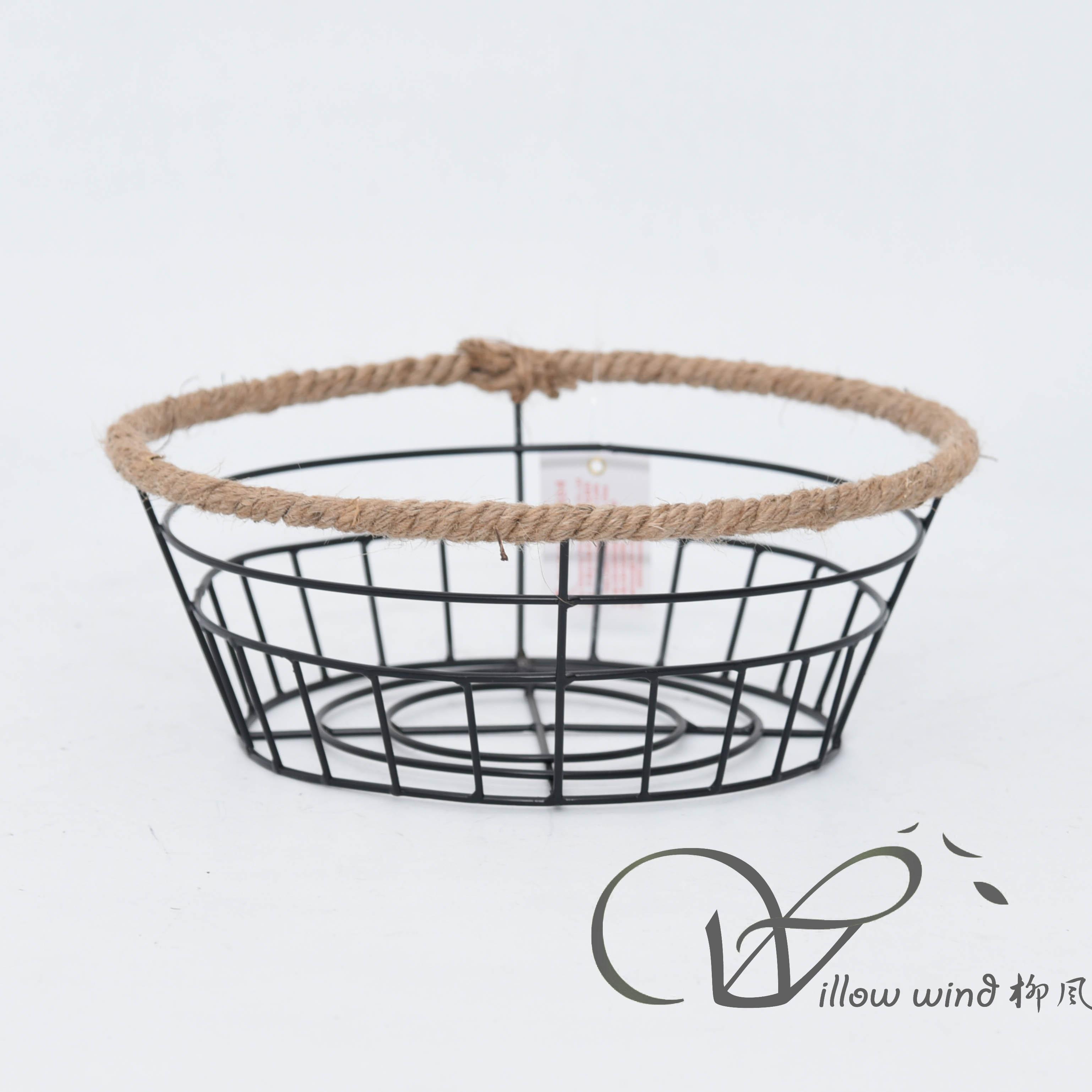 round metal basket storage basket wire basket fruit basket table basket