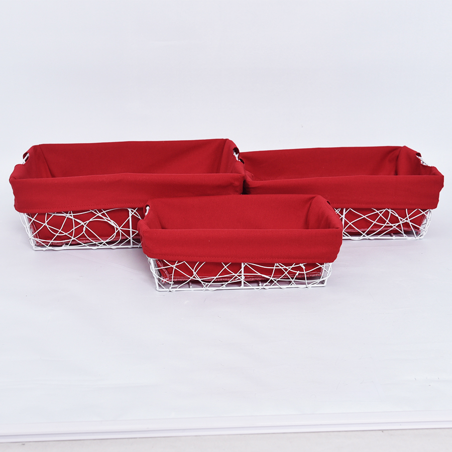 Silver color rectangle wire storage basket