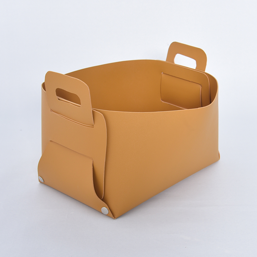 PU foldable storage basket