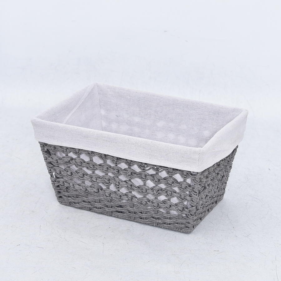 Grey woven storage tote basket