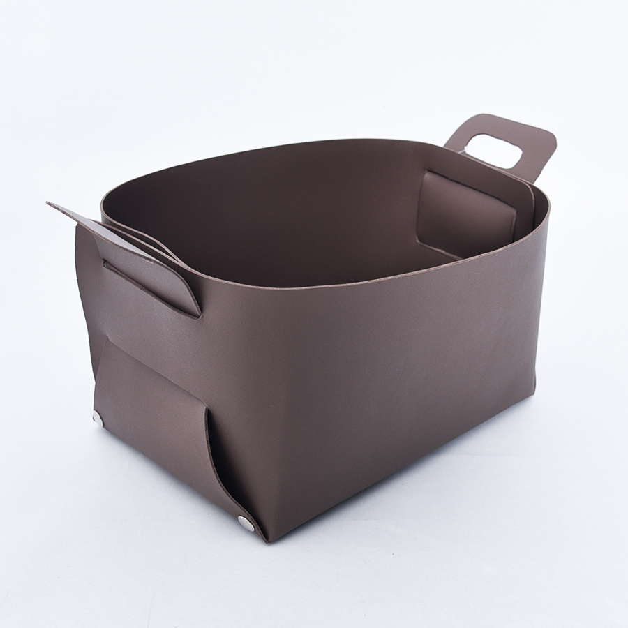 PU foldable storage basket
